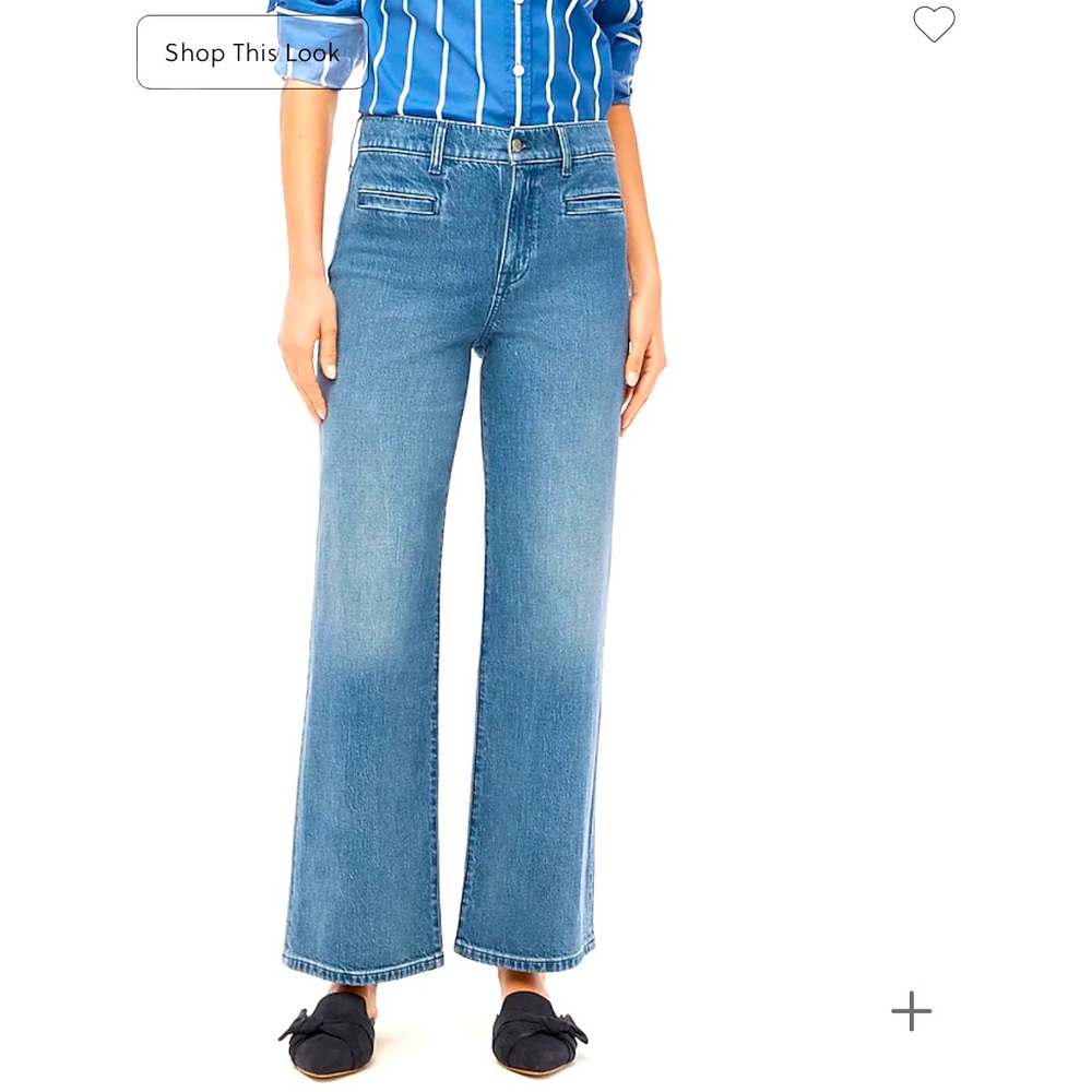 NWT! JCrew Wide-leg crop jean with welt pockets in all-day stretch | Size 28